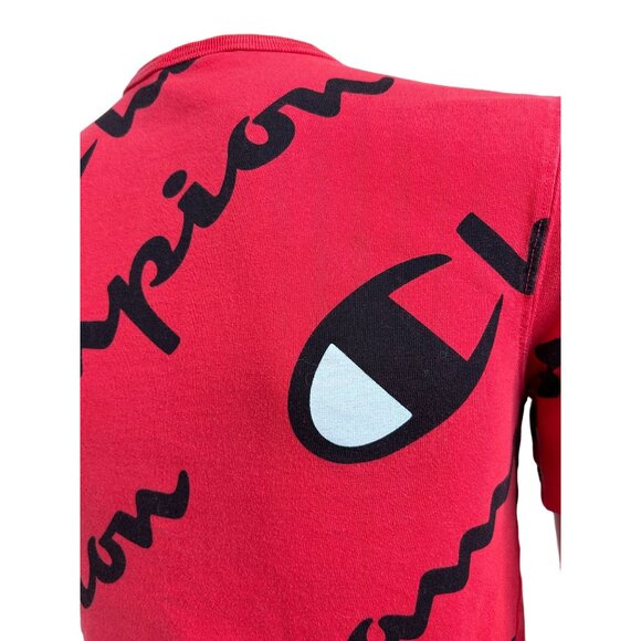 Champion Men’s Heritage Athletic Apparel Tee S Red Black White Short Sleeve AOP - Picture 11 of 11